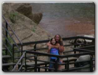 Everett, Dad, Lisa, Harlee, Shelby and I all did the steps to the top of the falls.  Eric took this from the perch when we were half way up.