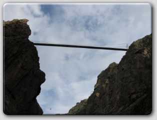 the bridge and the air tram in the bottom/background of the picture that I took from the bottom of the gorge
